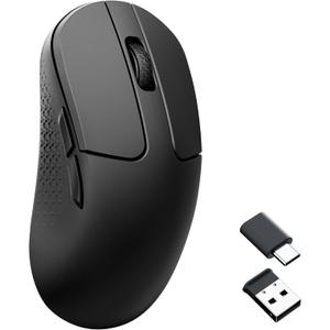 Keychron M3 Mini Wireless Optical Mouse, Bluetooth 5.2/2.4 GHz/Wired Gaming Mouse, Programmable PixArt 3311 Sensor with up to 12,000 DPI/ 650 IPS, Lightweight Ergonomic for Windows Mac Linux - Black