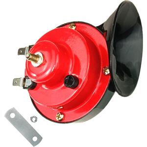 300DB Loud Train Horns Kit, Vehicle Air Electric Snail Horn 12V Waterproof Air Horns Replacement Kit for Car Motorcycle Truck and Boat (Black,Red)