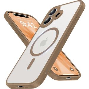 Magnetic for iPhone 17 Case [Full Camera Protection][Military-Grade Protection][Compatible with MagSafe] Shockproof Protective Slim Phone Case for iPhone 17, Brown
