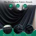 30 ft x 8 ft Black Backdrop Curtain for Parties, 6 Panels 5 ft x 8 ft Wrinkle Free Polyester Photo Black Backdrop Drapes for Graduations Birthday Wedding Party Stage Curtains Home Decoration Supplies