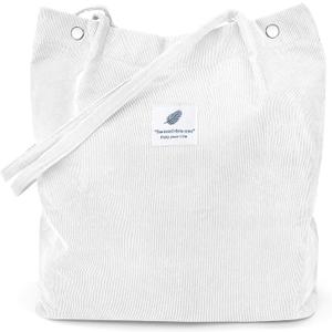 LHMTQVK Corduroy Tote Bags for Women, Large Capacity Tote Purse Reusable Grocery Shoulder Bag with Inner Pockets