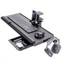 AX WABER Keyboard Tray Under Desk Pull Out with Extra Sturdy Adjustable C Clamp Mount System, 27.3 (32.5 inch Including Clamps) x 11 Inch SlideOut Platform Computer Drawer for Typing, Black,AX01WB01