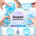Ice Cube Squishy Fidget Toy, Slow Rise Squeeze Sensory Toy Stress Ball for Office Desk Anxiety Relief, Focus & Calm Novelty Gift for Teens - Pink Glitter