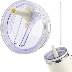 Replacement Lid for Stanley 40 oz and 64 oz Tumbler.Leakproof Flip Straw Lid Fit Stanley Cup Quencher H2.0 40 oz/64 oz and Stanley ProTour 40oz/64oz Tumbler.(Rose Quartz,2-Pack)