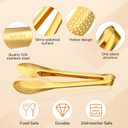 8 Pcs Gold Tongs for Serving Food, 9 & 12 Inch Stainless Steel Buffet Tongs - Gold Serving Utensils for Parties, Catering, Restaurants, Kitchen & Home Entertaining
