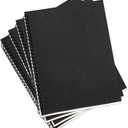 2 x 4 Pack College Ruled Notebook, Soft Black Cover Spiral Notebook, Memo Notepad Sketchbook, Students Office Business Diary Spiral Book Journal, 50 Pages, 25 Sheets, 10 x 7.5 Inch