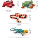 Forest Snake Figurine Lizard Figures Frog Figures 4PCS Tropical Forest Animals Figurines Frog Toys School Project Model for Kids Toddlers Birthday Gift Cake Toppers