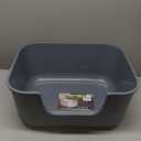 Large Cat Litter Box with High Sides, Open Kitty Litter Boxes Anti-Splashing for Indoor Cat Low Entry Cat Litter Pan for Small and Elderly Cats, Tool-Free Assembly (19.7 * 15.76 * 8.67 Grey)