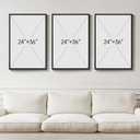 Large Framed Neutral Abstract Wall Art for Living Room, 3 Piece Modern Canvas Prints Paintings Artwork for Walls, Minimalist Beige Abstract Horizon Pictures for Hallway, Office Wall Decor 24x36 In
