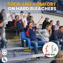 Sheenive Stadium Seats with Back Support (380 lbs) - 2.8'' Thick Comfy Cushion, 6 Adjustable Angles Bleacher Seat with Armrests - Includes Backpack Strap, Carry Handle, 2 Cup Holders & 2 Large Pockets, 20.5" Wide