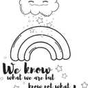 Children We Know What We are Motivational Quote Wall Decal Decoration Cute Happy Cloud Raining Little Stars Rainbow Lasts Years and Easily Removable - Size: 32 in(W) x 40 in(H)