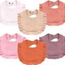 Baby Muslin Bibs,6 Pcs Drool Bandana Bibs for Baby Girl Drooling and Teething,Soft and Absorbent Cotton for Newborn