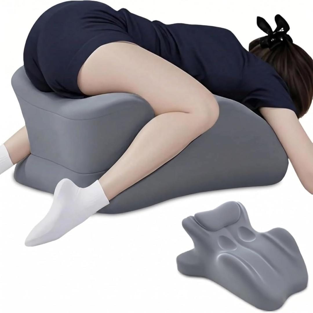 Ergonomic Prone Pillow for Stomach Lying, Multi-Angle Face Down Pillow for Reading in Bed & Phone Use, Breathable Comfortable Support Cushion for Relaxing, Lumbar Back Support for Sleeping