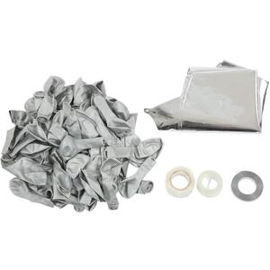 Gorgeous Genuine Latex Balloon Garland Kit, sturdy Party Balloons for Wide Applications, Ideal Party Wedding Holiday, Easy to Assemble with Fixed Strip and Adhesive Tape (Silver)