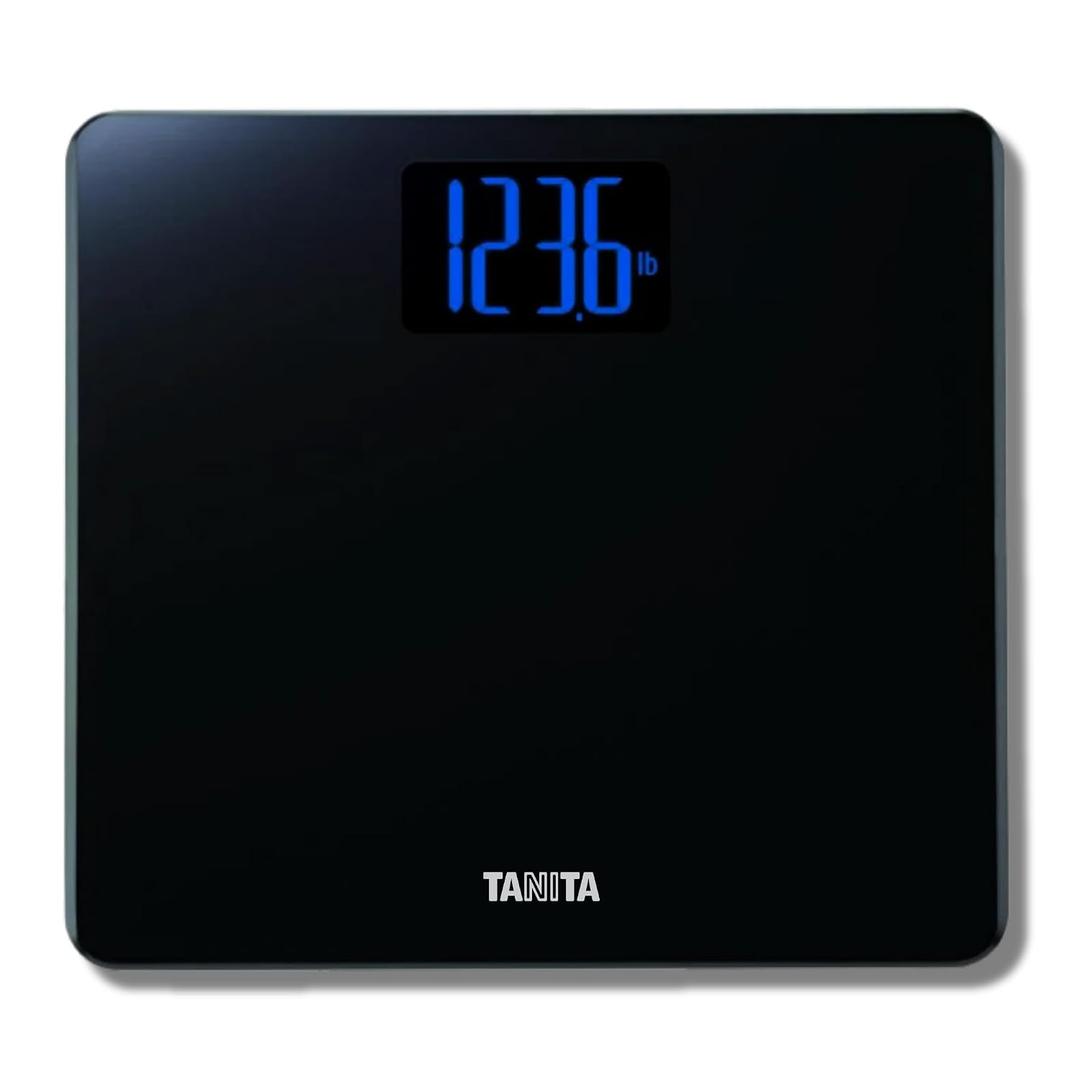 Tanita HD-366 Digital Weight Scale - 440 lbs Capacity - Japan Technology Accurate Digital Weight Scale - Step On Operation, Stylish Design with Reverse Blue Lit LCD Display & 8mm Thick Tempered Glass