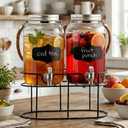 Style Setter Beverage Dispenser | Cold Drink Dispenser w/ 1-Gallon Capacity Glass Jug, Metal Handle & Leak-Proof Acrylic Spigot in Gorgeous Gift Box | Great for Parties, Weddings & More