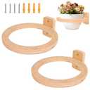 Set of 2 Modern Wooden Wall-Mounted Plant Wall Hanger & Wall Mounted Plant Holder, Minimalist Wall Plant Holder Floating Shelf for Indoor Plants & Home Decor