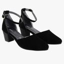 Women’s Black High Heel Ankle Strap Closed Toe Chunky Pumps – Stylish & Comfortable Heels for Office, Party, and Evening Wear, Size: 6 Black