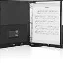 MUDOR Premium Choral Muisc Folder, PU Choir Folder with Hand Strap and Internal Retention Strap,3 Ring Black Choir Binder for Musician, Singer, Stage Performance