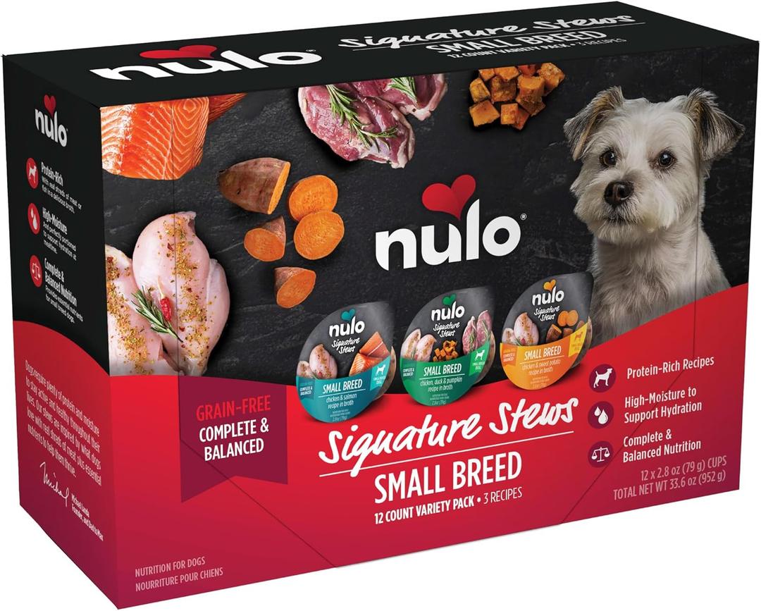 Nulo Signature Stews Variety Pack: Small Breed Wet Dog Food, 2.8 oz, Pack of 12 (EXP 02/04/28)