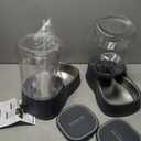 Gardner Pet Automatic Dog Water Dispenser Gravity Stainless Steel Waterer & Food Feeder Set, 100% BPA Free Large Capacity Feeding Bowls for Medium & Large-Sized Dogs Cats Other Pets -(1 Gallon x2) (Dark Grey-Sets)