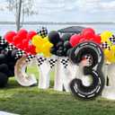 134pcs Balloons Race Car Party Supplies - Racing Car Theme Decorations Kit With Number Balloons, Garland, Vroom Birthday Party Decorations (Arch)