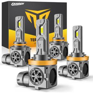 Termitor H11/H9 9005/HB3 LED Bulbs Combo, 140,000LM Ultra-Bright High/Low Beam, True 1:1 Size, 3 Mins Easy Plug and Play, 85,000Hrs Lifespan, Compatible with H11 9005 Special Light Bulbs, Pack of 4