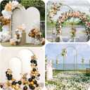 Arch Backdrop Stand and Cover Set, 2 Metal Balloon Arch Backdrop 7.2ft 6ft, Gold Arched Stand Frame for Wedding, Parties,Birthday,Decorations (White,7.2ft+6ft)