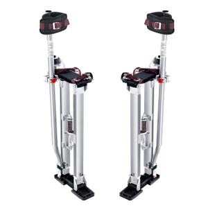 VEVOR Drywall Stilts, 24''-40'' Adjustable Aluminum Tool Stilts with Protective Knee Pads, Durable and Non-Slip Work Stilts for Sheetrock Painting, Walking, Taping, Silver