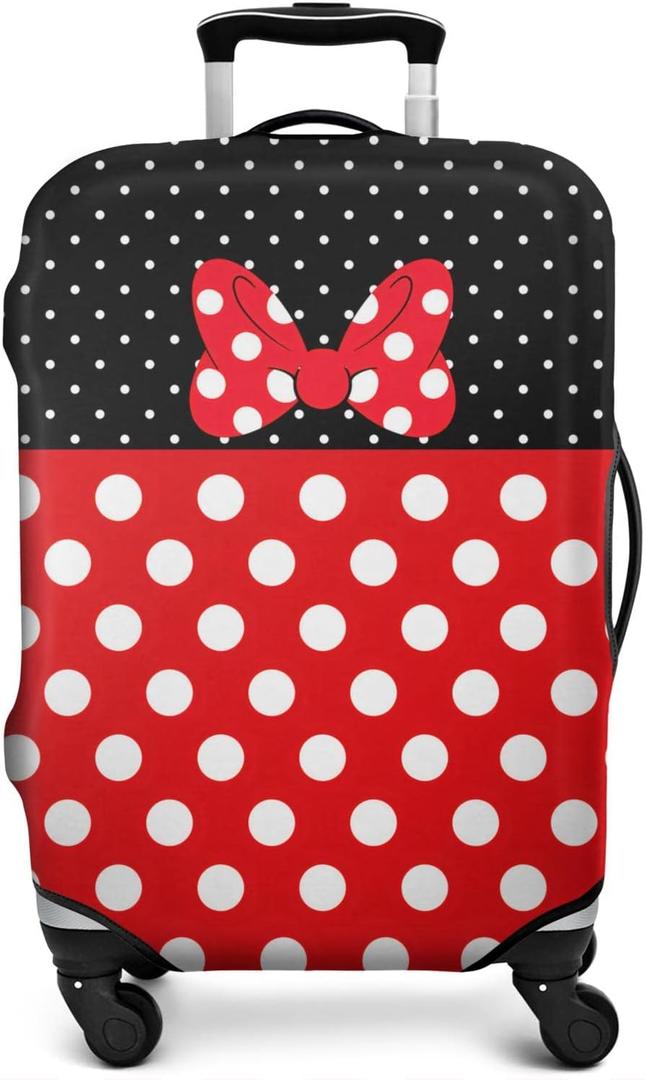 Luggage Cover Washable Suitcase Cover Baggage Covers Fit 22-24 Inch Luggage (Red Bow)