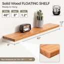 Floating Shelves for Wall, 40" x 8" Rustic Solid Wood Shelves, Set of 2, 8"D x 40"L, 2P