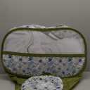 Pawaboo Small Animals Playpen, Waterproof Small Pet Cage Tent with Zippered Cover, Portable Outdoor Yard Fence with 3 Metal Rod for Chick/Kitten/Puppy/Guinea Pig/Rabbits/Hamster, Blue + White Flower