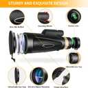 Monocular Telescope 80x100 HD Monoculars for Adults with Tripod & Phone Adapter, Monoculars for Bird Watching Stargazing Camping Hiking Wildlife Travel-Black