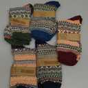 Clothirily Wool Socks, Thick Soft Wool Socks for Women, Vintage Warm Womens Sock, Winter Warm Boot Sock for Women Men (One Size, B-5 Pairs,classic Style, 6-10)