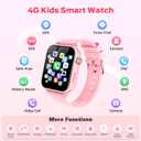 4G Kids Smart Watch with GPS Tracker, Video Call & Texting, Smart Watch for Kids with SIM Card, SOS, School Mode, HD Camera, Pedometer, Kid Watch Gift for Boys Girls Age 4-12, Pink