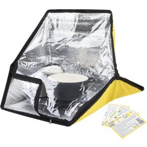 Energy Wise Premium Solar Oven, Portable Outdoor Solar Cooker & Camping Oven, Reinforced & Foldable with Support Rods, Carry Bag & Full Guide on Outdoor Cooking with Beginner Solar Camping Recipes