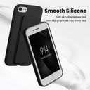 LAUDTEC Silicone Kickstand Case Compatible with iPhone 7/8/SE, Vertical and Horizontal Stand Hand Strap Metal Kickstand Cover, Flexible Soft Liquid Silicone Stand Case for iPhone 7/8/SE (Black)