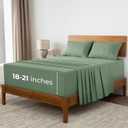 Mellanni Extra Deep California King Sheets - 4 PC Iconic Collection Bedding - Hotel Luxury, Ultra Soft, Cooling Bed Sheets - Wrinkle, Fade, Stain Resistant (Cal King, Sage)