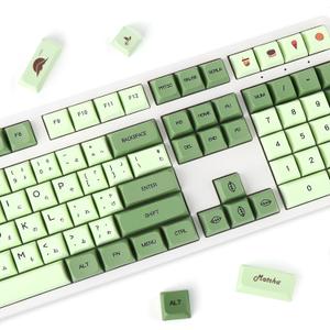 YIMAGUJRX PBT Keycaps 124 Keys Matcha Japanese Style Keycaps DYE-Sub XDA Profile Keycaps,Custom Keycaps Set for Mechanical Keyboard