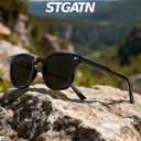 STGATN Sunglasses for Men Acetate UV400 Protection Anti-Glare Square Sun Glasses Driving Fishing Golf Hiking