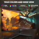 CRUA 24 Curved Gaming Monitor, 180Hz/144Hz FHD 1080P, Support 120% sRGB, AMD FreeSync, Low Motion Blur, Wall Mount Installs Compatible, for Office and Games(HDMI 1.4 & DP 1.2) Black