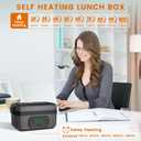 Cordless Electric Lunch Box with 24000mAh Battery, Self Heating Lunch Box with Timer & Delay Start, 1.6L Portable Food Warmer for Work, Truck Drivers & Outdoor Use