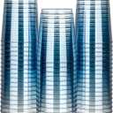 Homy Feel 10 Oz Blue Glitter Plastic Cups - 50PCS Disposable Cocktail & Wine Cups for Wedding Party