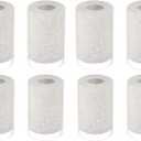 8 Pack White Linen Frosted Glass Lamp Shade Covers, 5.9in Height, 3.9in Diameter, 1.65in Fitter, Cylinder Light Fixture Lampshade, Glass Shade Replacement Globe for Chandelier Wall Sconce