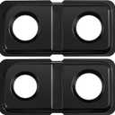 Baquler 2 Pcs Left Burner Drip Pans Set 16.6 x 8 Inches Compatible with Ge Hotpoint Wb34k10009 Right Wb34k10010 Gas Stovetop Range Parts Stainless Steel 2 Burner Holes Replacement Drip Pan Black