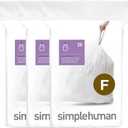 simplehuman Code F 60 Count, Dispenser Pack Custom Fit Liners, Drawstring Trash Bags, 25-30 Liter / 6.6-8 Gallon, White