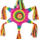 Fun Express Large Star Pinata for Mexican Fiesta Party Decorations - Traditional 6-Pointed Design for Cinco de Mayo, Birthday Parties & Celebrations | Pull String Compatible | Kids & Adults
