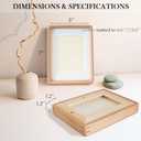 LAUBO2 Wooden 5x7 Small Picture Frame Matted to 4x6, Natural Beech Wood Photo Frame White, Pine Wood Back Panel