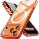 Magnetic for iPhone 17 Pro Max Case with 1 Screen Protector [Mil-Grade Drop Protection] [Compatible with Magsafe] Shockproof Slim Transparent Protective Phone Case, Clear Pink