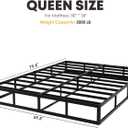 YORMDMO Queen Size Box Spring, 9 Inch Height-Profile Box Springs with Washable Cover, Heavy Duty Metal Mattress Foundations Easy Assembly Noise-Free